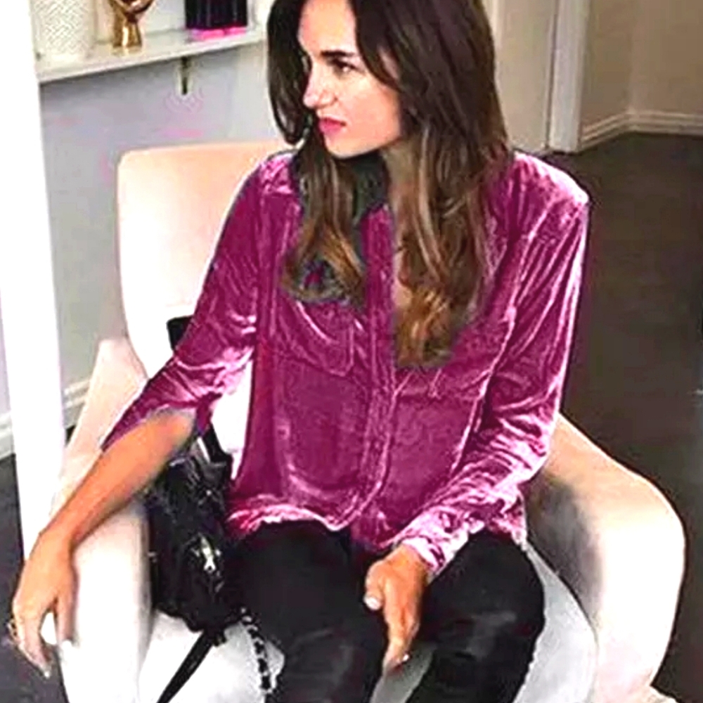 NWT Purple Velvet Long sleeve Shirt. XXL